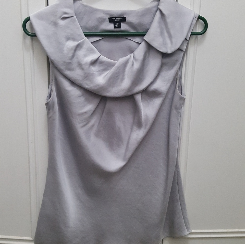 Silver sleeveless top